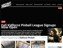 Tablet Screenshot of kidforcepinball.com